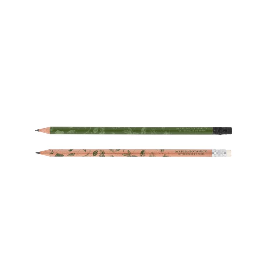 Lápis de cor natural com borracha branca