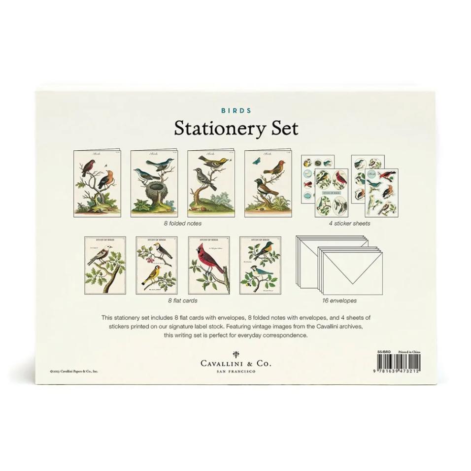 Set papelaria Cavallini Birds