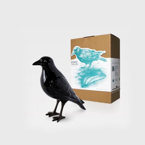Corvo com Patas em Latão Oxidado
